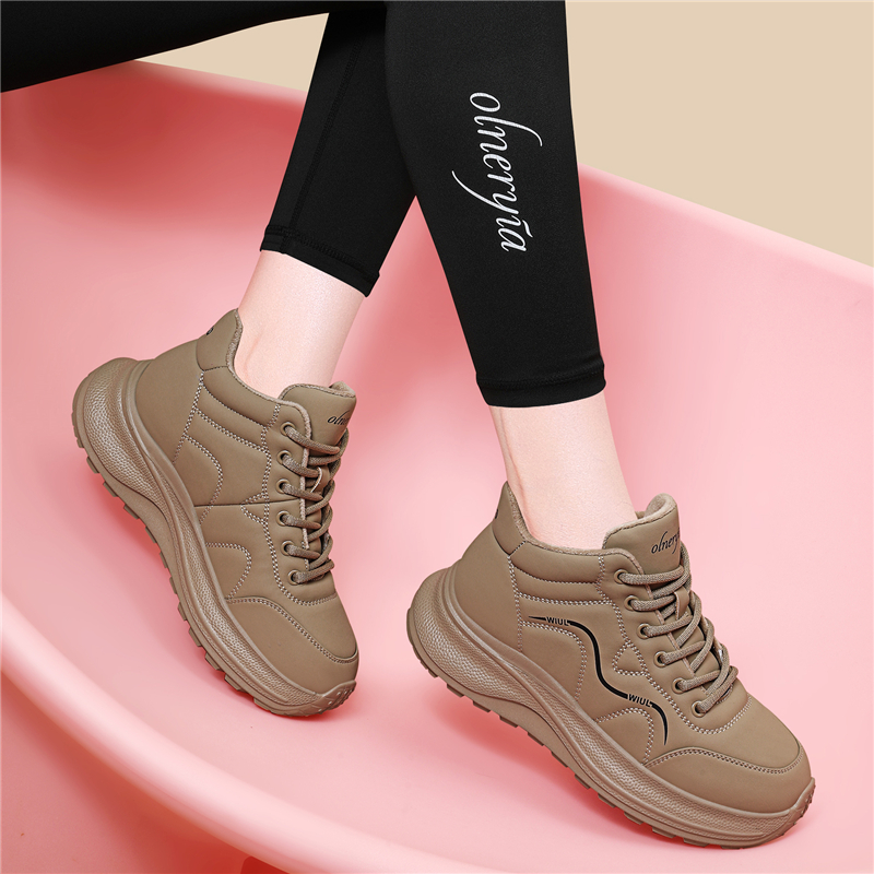 真皮休闲运动鞋厚底防滑