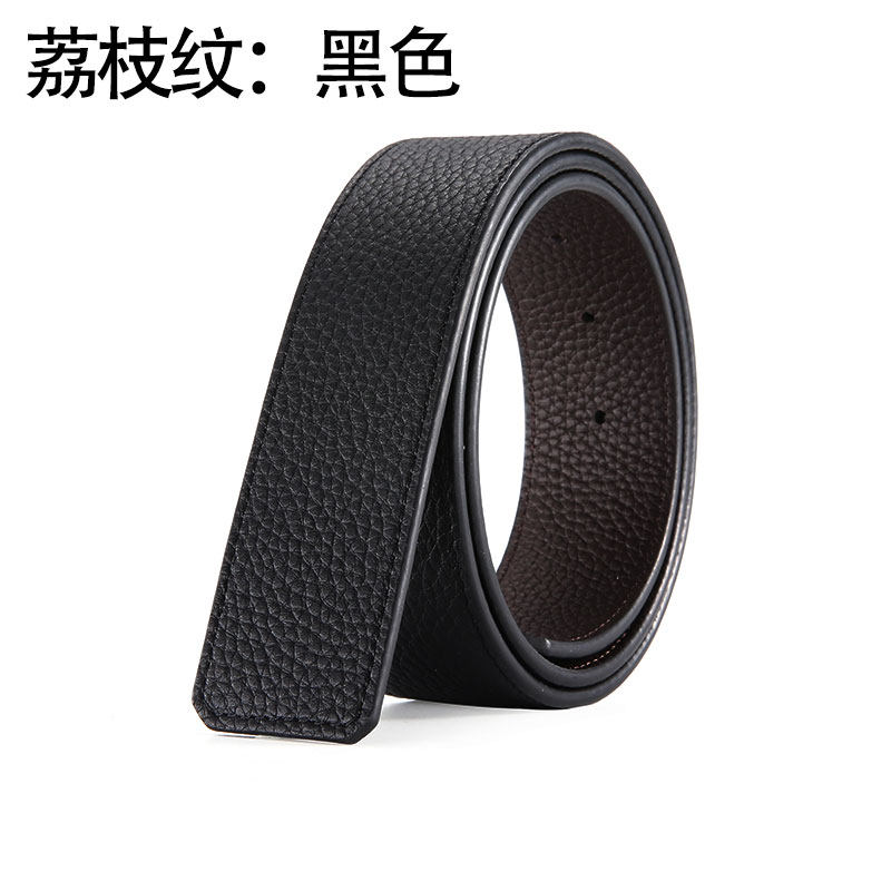 双面不带头皮带男头层牛皮3.8无头荔枝纹替换腰带裤带条