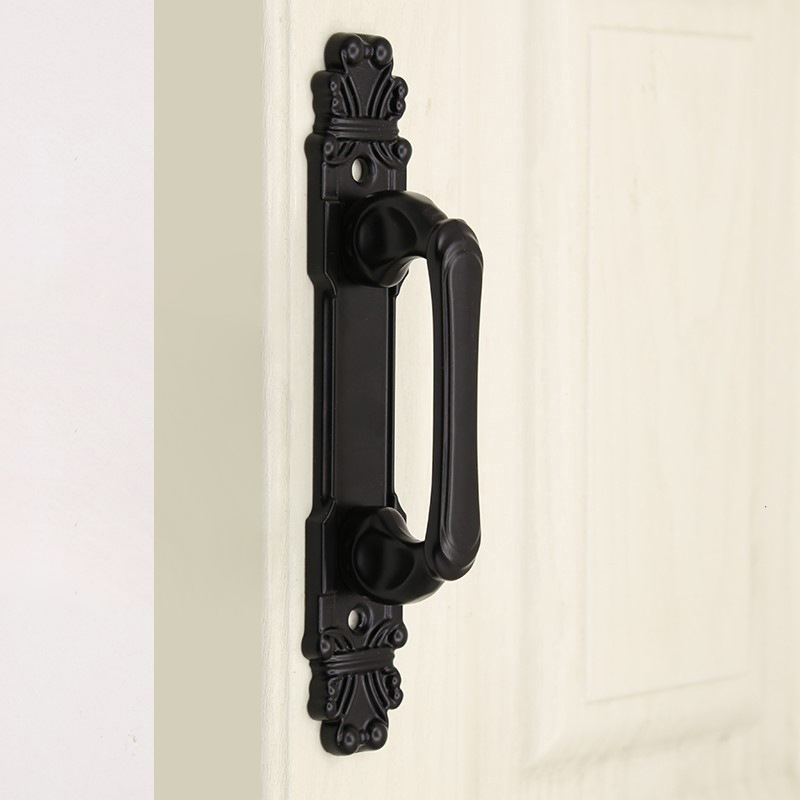 美式滑动谷仓门把手古铜明装大门房门木门对开门拉手黑色门把手