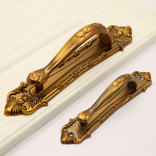仿古明装门拉手锌合金欧式复古大衣柜把手中式大门推拉门木门把