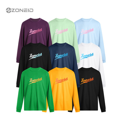 ZONEID 新款24秋冬针织运动长袖T恤轻量化速干网眼透气定制上衣