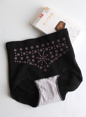 出口日本暖宫裤高腰收腹提臀生理期三角内裤产后护腰塑身女士裤头