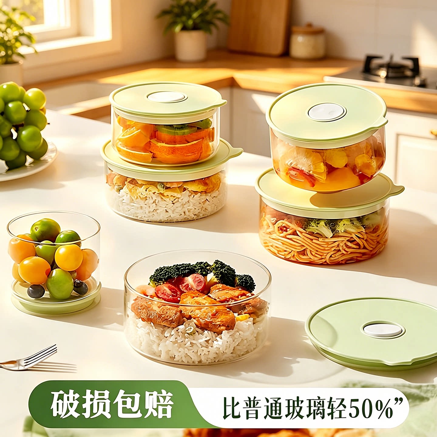 玻璃保鲜盒超轻便携上班族便当盒图片