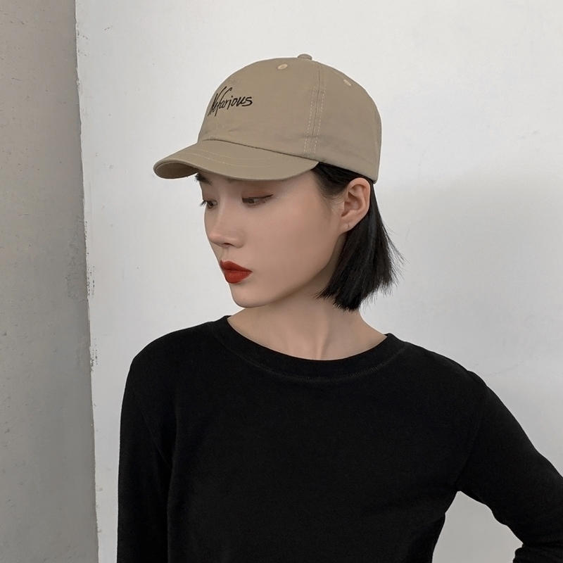 短帽檐棒球帽鸭舌帽宽帽檐显脸小