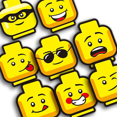 汉魂贴纸适用于积木人偶表情贴纸头盔定制防水防晒反光贴纸 5341