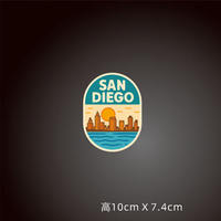 Car stickers are suitable for Copenhagen, Barcelona, San Diego and Ottawa travel case stickers 8462 thumbnail 3