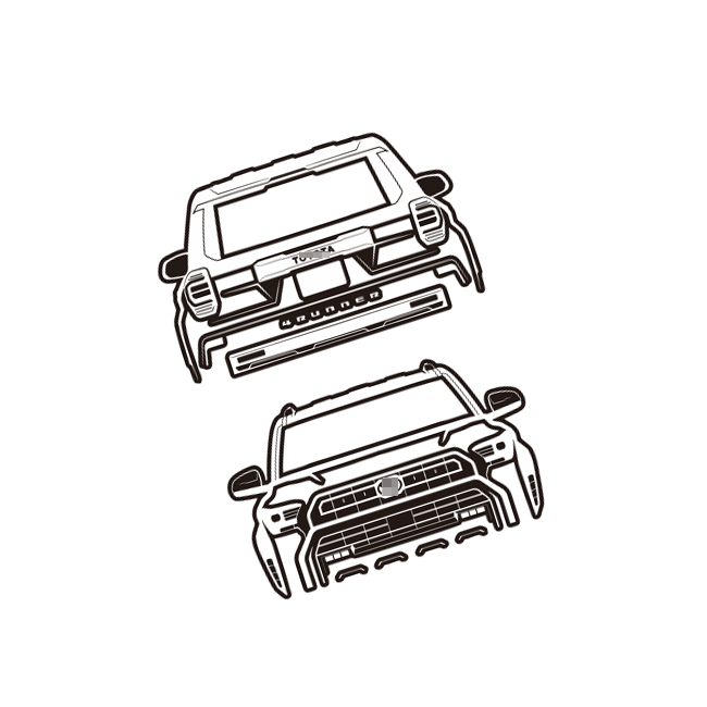 汉魂贴纸适用于丰田奔跑者4Runner (N500)越野车剪影反光贴纸7944