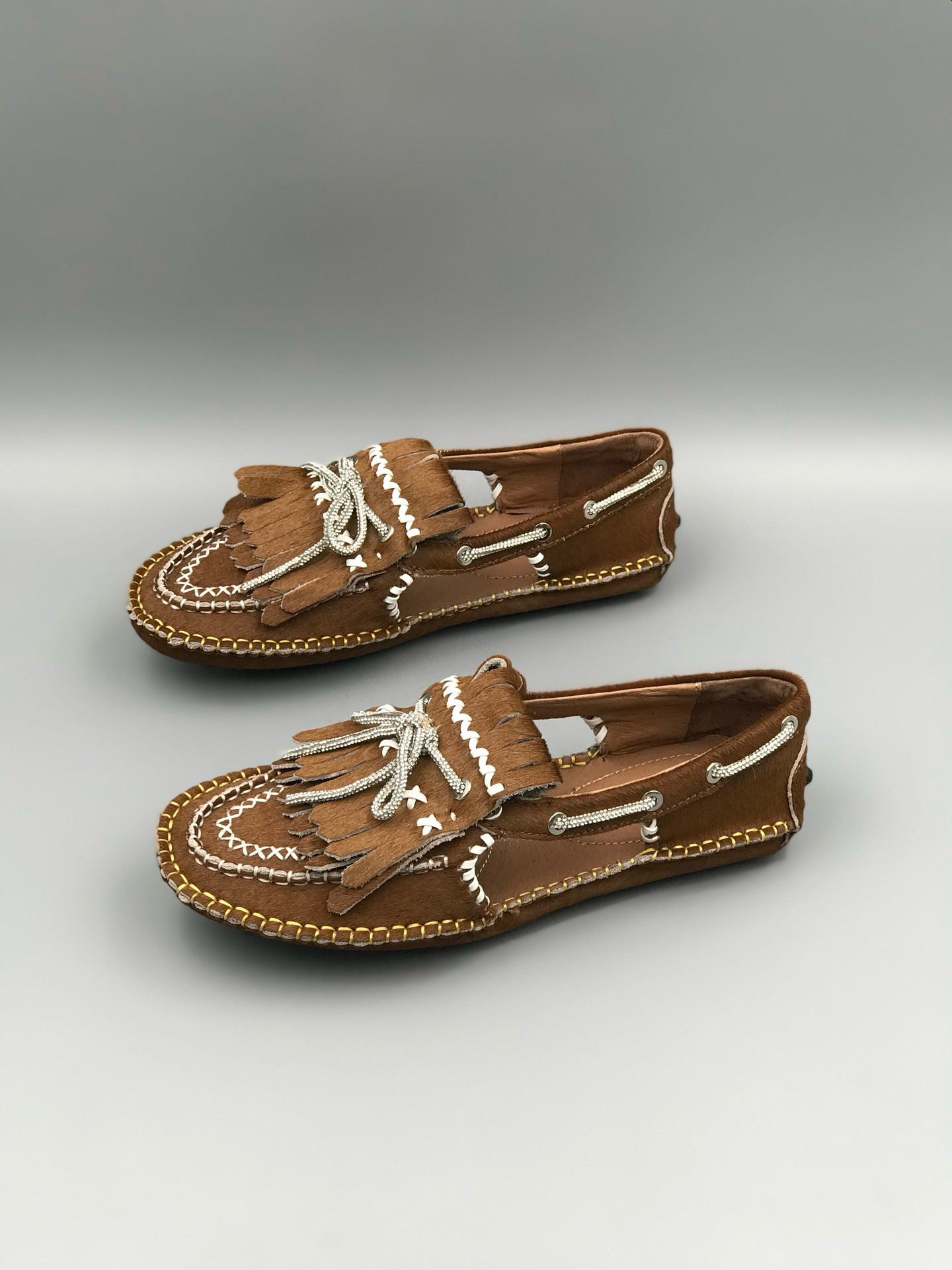 出欧原单 手工缝制 马毛面配皮里 镂空平底豆豆鞋 软底女单鞋,女鞋,时尚休闲鞋,淘宝优惠券,粉丝福利购,淘宝优惠卷