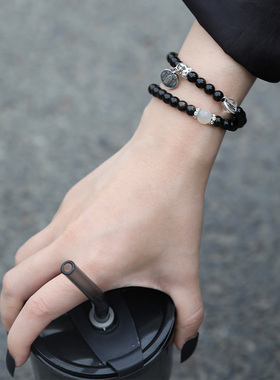 黑曜石手链金串男新中式