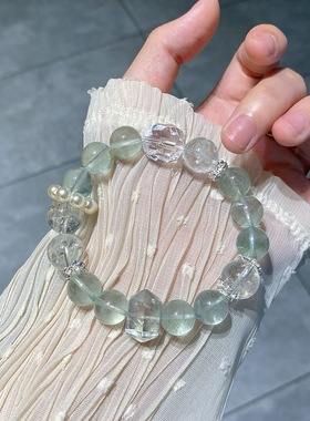 原创天然海蓝宝绿萤石绿