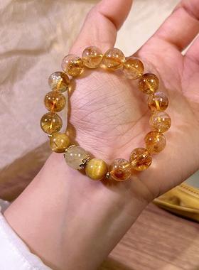 原创暴富天然黄水晶手链