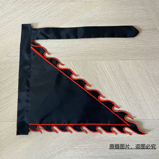 刺绣黑色火焰旗红边三角旗黑色令旗素面旗五行五营旗堂口神坛旗