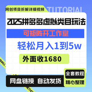 2025虚拟目玩法可矩阵操作月入1W