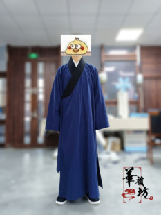 华韵坊【定制】 纯棉 三宝领长褂道裝 春秋 夏季偏襟 道装