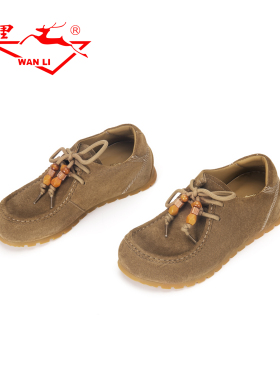 万里新款复古休闲运动鞋时尚真皮单鞋舒适平底女鞋BZT2341