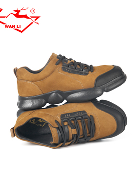 万里新款休闲鞋时尚厚底低帮鞋百搭系带复古真皮男单鞋HGT1103