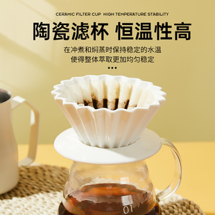 折纸滤杯大小号日本手冲咖啡陶瓷01号树脂滤杯适配kalita滤纸