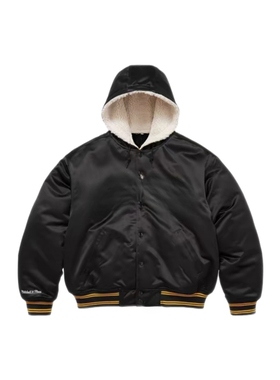 FCG＆FW25联名Lined Hooded SatinVarsityJacket树枝徽标贴花夹克