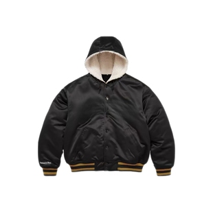 FCG＆FW25联名Lined SatinVarsityJacket树枝徽标贴花夹克 Hooded