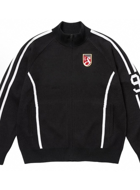 FCG＆SS25联名Zip Up Sweater胸前刺绣Logo图案拉链针织毛衣套装