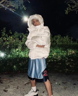 FCG自主FW24Puffee Jacket联名反光条纹可拆卸毛领羽绒服男女同款