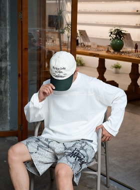 FCG自主FW23 S风格联名简约百搭网眼字母Logo印花圆领长袖T恤小众