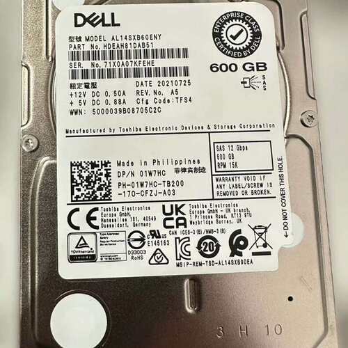 议价DELL 01W7HC 600G SAS 15K 12GB