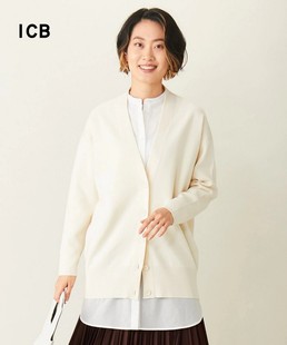 外套商场同款 ICB日系春季 毛衣休闲线衫 棉混纺针织开衫 通勤宽松款