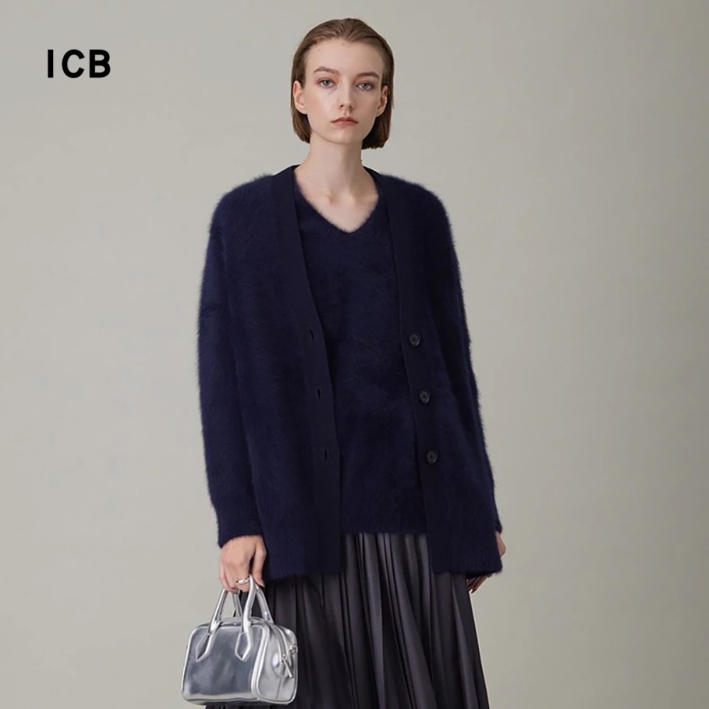 羊毛羊绒混针织毛衣开衫商场同款