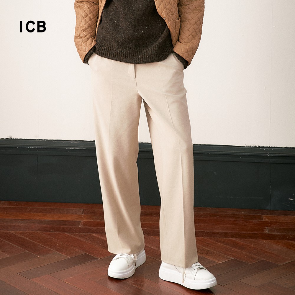 通勤宽松混纺直筒休闲裤商场同款