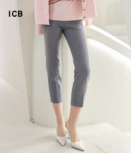 通勤混纺微弹九分休闲裤商场同款