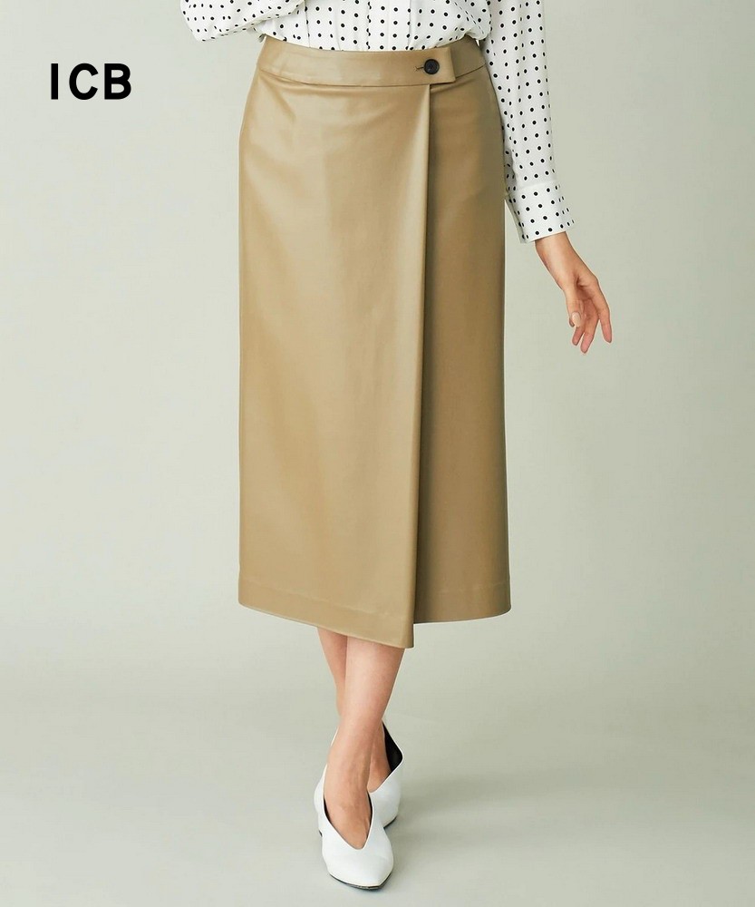 过膝仿皮PU中长款直筒裙商场同款