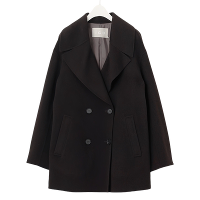 羊毛羊绒混纺双排扣外套商场同款