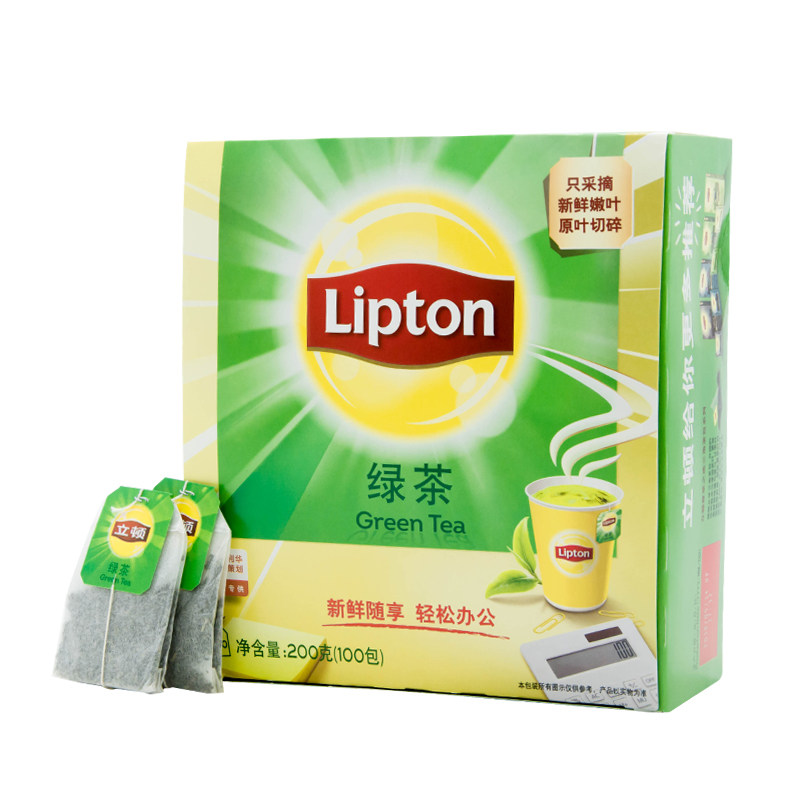 Lipn/立顿绿茶包 精选绿茶200g 袋泡茶2gX100袋/盒装 官方正品to