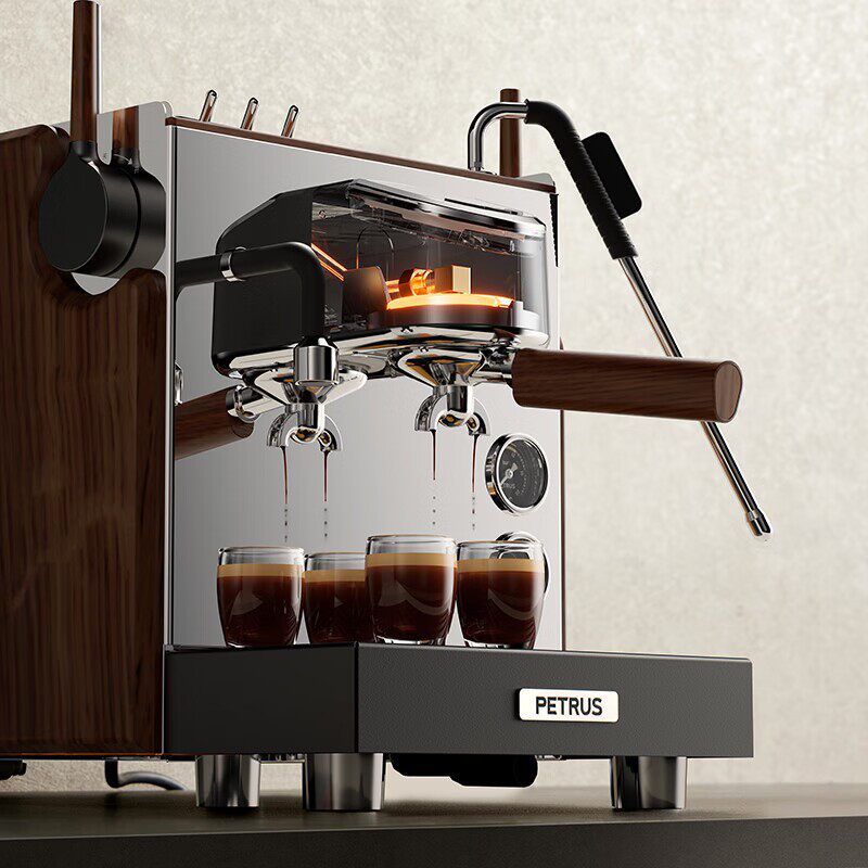 柏翠PE3918全半自动双锅炉意式浓缩家商两用蒸汽打奶泡商用咖啡机