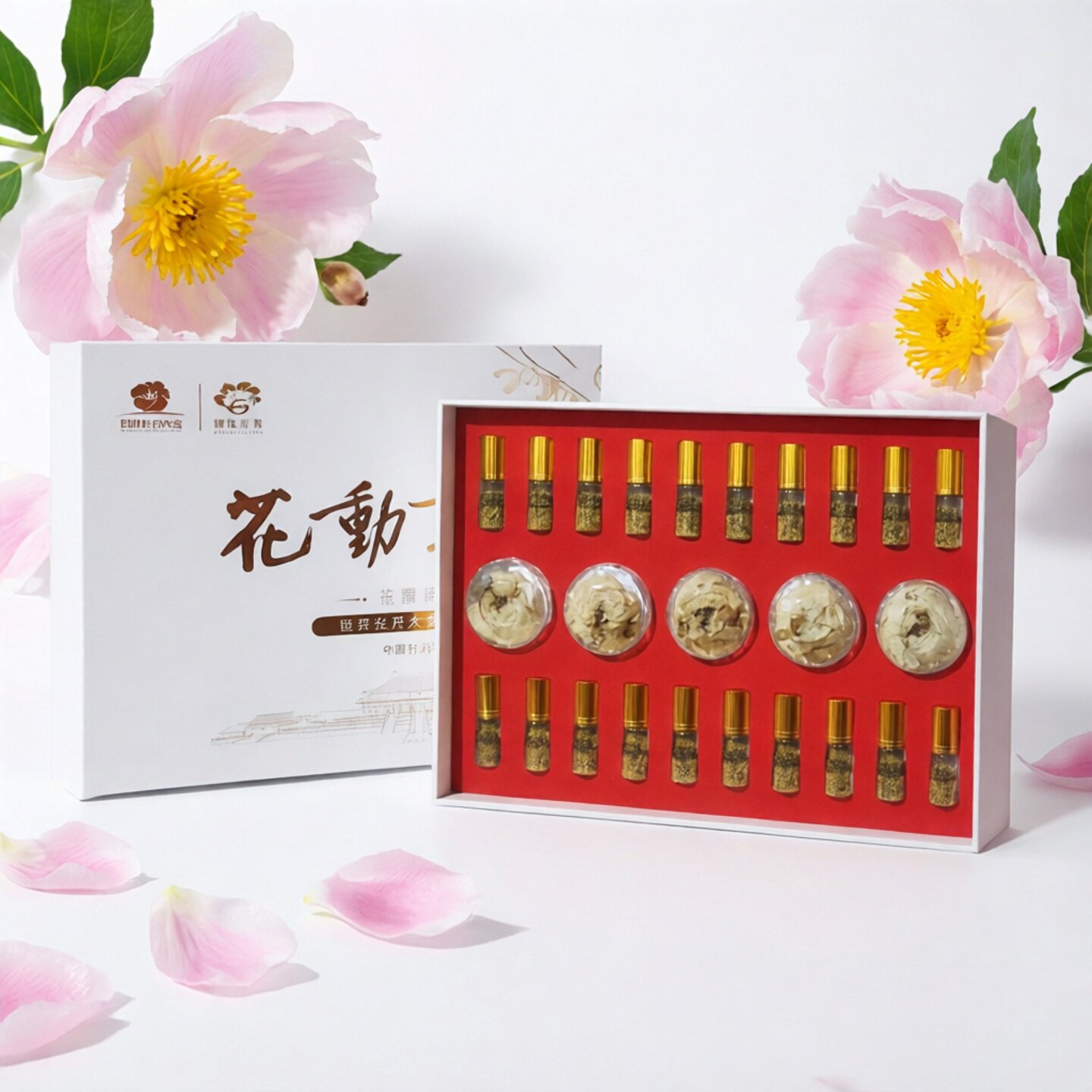 菏泽牡丹花蕊茶花朵茶