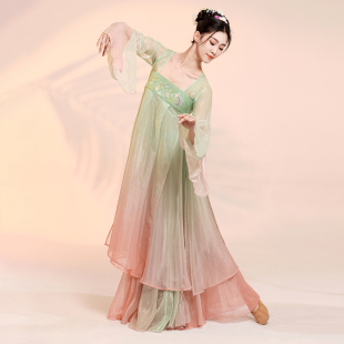 古典舞小影儿舞蹈洛阳旧事同款 舞蹈服渐变色古风艺考演出服大裙摆