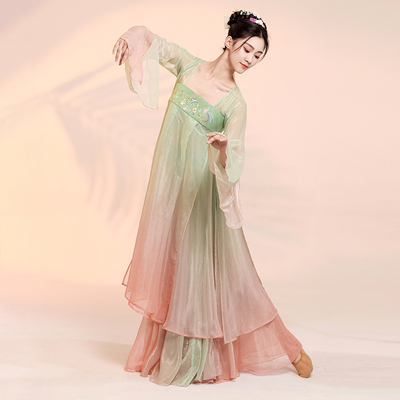 古典舞小影儿舞蹈洛阳旧事同款舞蹈服渐变色古风艺考演出服大裙摆