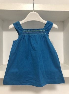 0-2岁美国原单oshkosh女童T恤夏季 纯棉方领小飞袖上衣