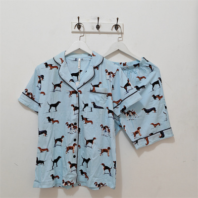 女士翻领短裤短袖家居服套装