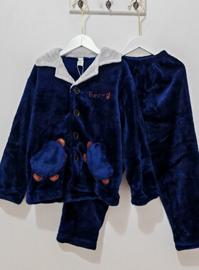 120-140码 儿童睡衣  秋冬 中大童睡衣套装家居服男童