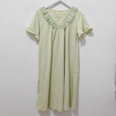 女甜美舒适短袖中长款睡裙家居服