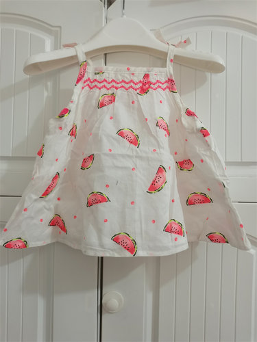 0-1岁外贸正品oshkosh婴童T恤 夏季 女宝宝纯棉洋气可爱宝宝上衣