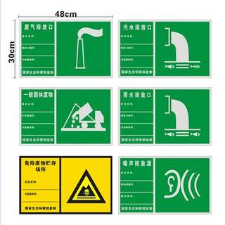 废气排放口污水标识牌噪声一般固体新版本危险废物贴纸雨水标志牌