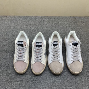 做旧板鞋 平底阿甘鞋 女鞋 休闲运动鞋 百搭德训鞋 真皮复古星星小脏鞋