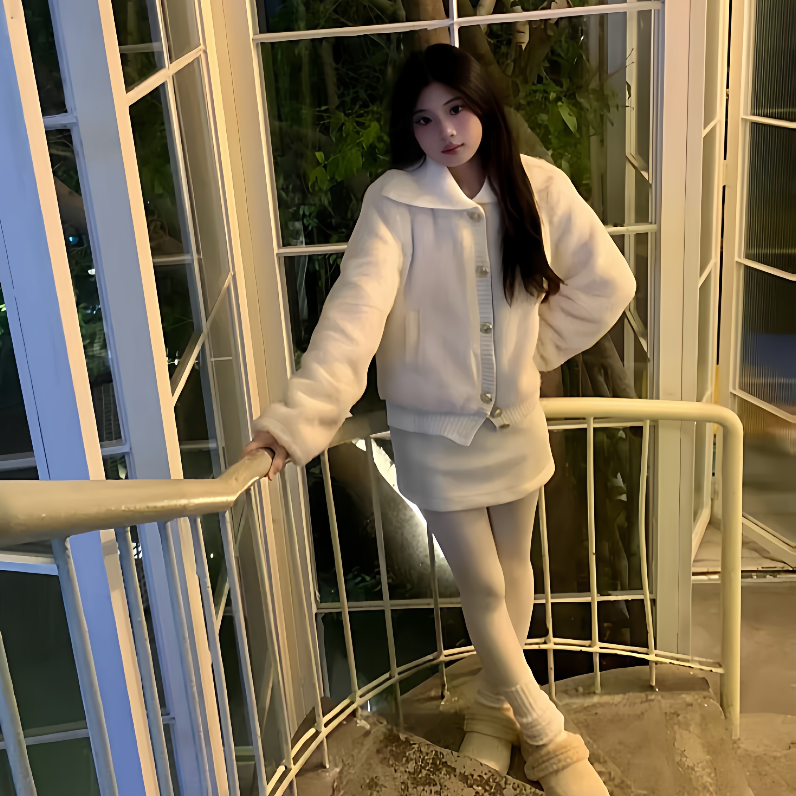 甜美可爱风软糯大翻领巨好看毛绒冬季气质高级感白色毛毛外套女