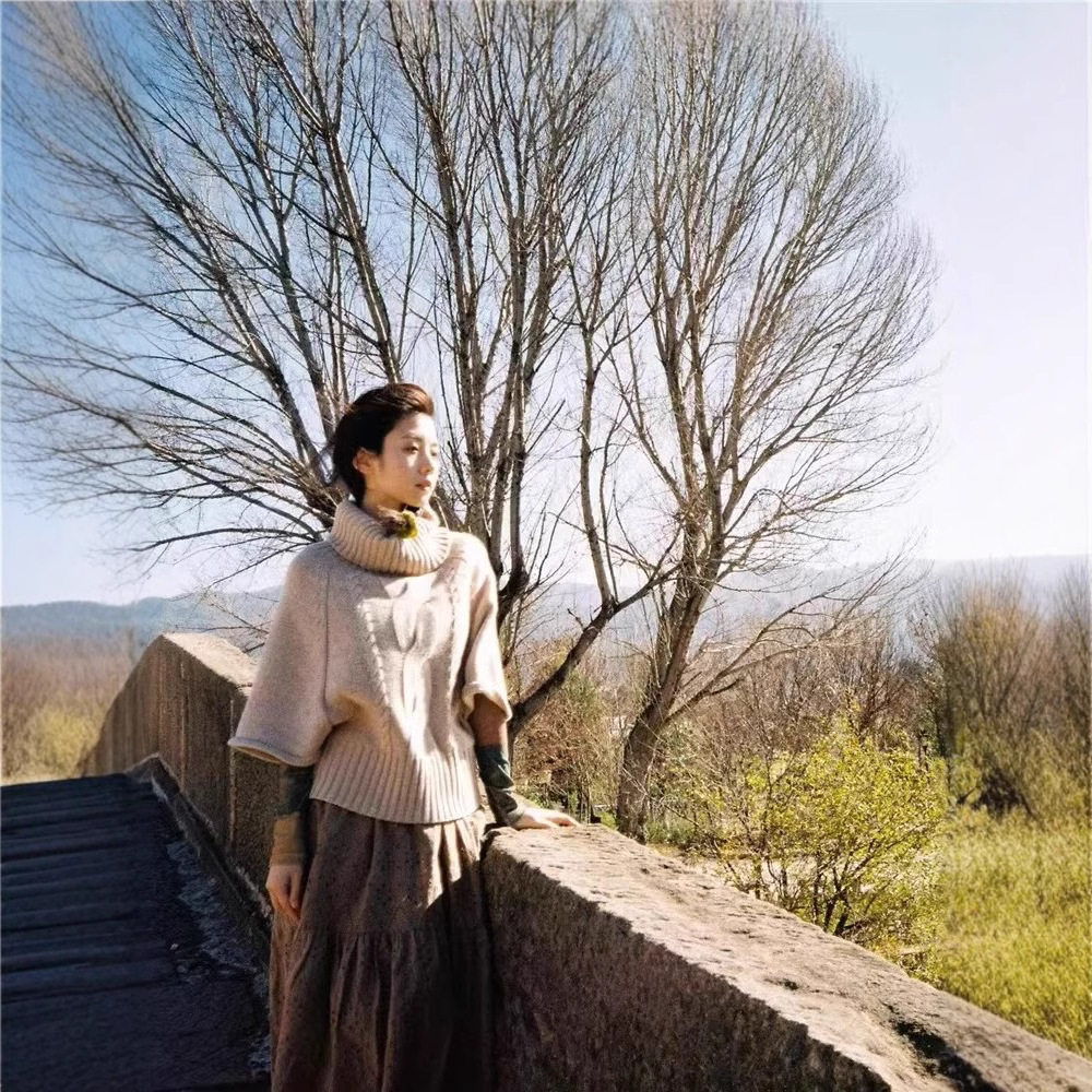 麻花套头斗篷毛衣女韩版春季新款慵懒高领设计感洋气百搭针织上衣