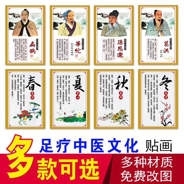 泡脚足疗沐足中心推拿按摩浴足中医文化面部穴位拨罐采耳养生海报