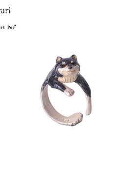 Palnartpoc柴犬开口戒指合金