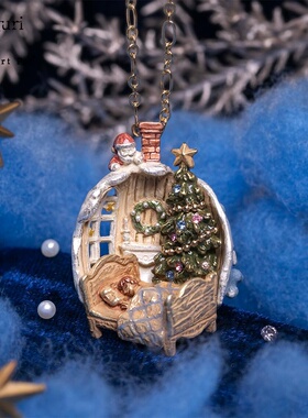 Palnartpoc圣诞老人送礼物项链